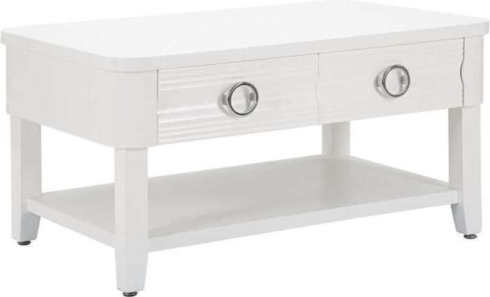 Mauro Ferretti Shine Salontafel met 2 lades en wit houten plan