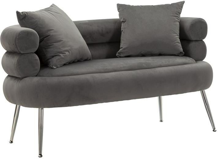 Mauro Ferretti Silvery Sofa 2 plaatsen in metaal en fluweel