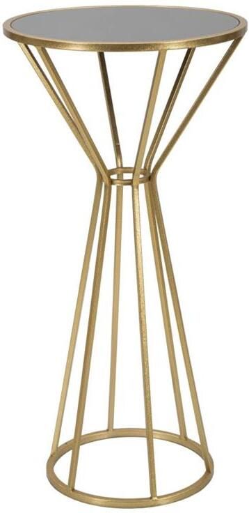 Mauro Ferretti Simple Ronde tafel in goud metaal met spiegelblad