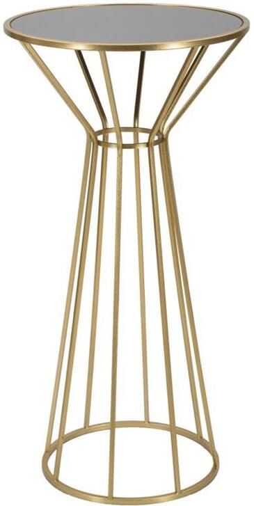 Mauro Ferretti Simple Ronde tafel in goud metaal met spiegelblad