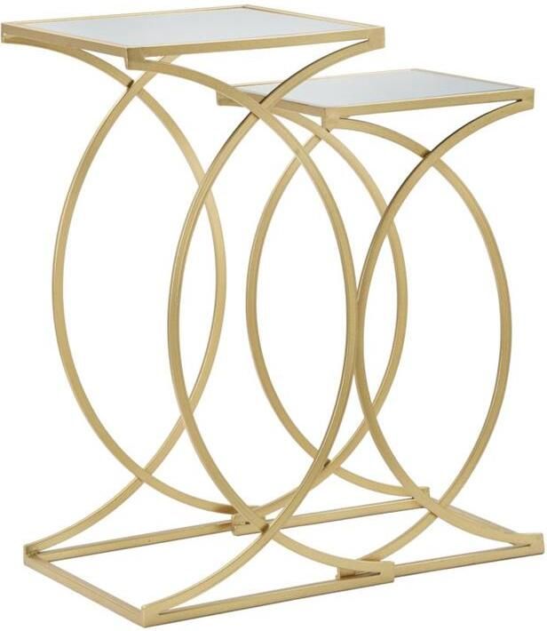 Mauro Ferretti Simply Set van 2 vierkante tafels in goud metaal
