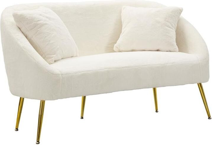 Mauro Ferretti Soffy Sofa 2 stoelen in metaal en witte stof