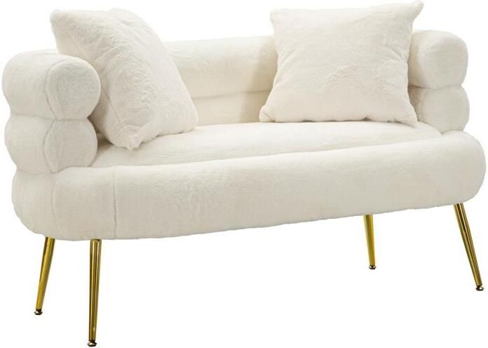 Mauro Ferretti Soffy Sofa 2 stoelen in metaal en witte stof