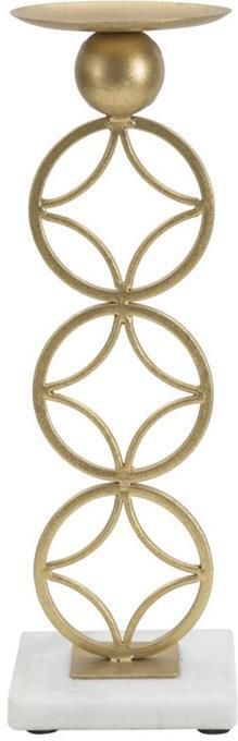 Mauro Ferretti Star Kandelaar in goud metaal met marmeren voet