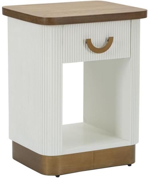 Mauro Ferretti Tolosa Nachtkastje in wit en bruin hout