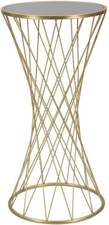 Mauro Ferretti Tower Ronde tafel in goud metaal met spiegelblad