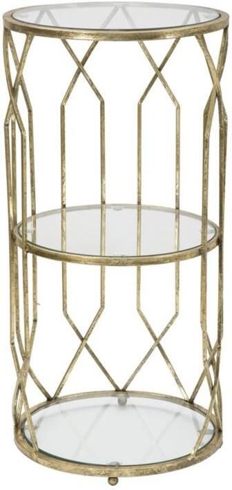 Mauro Ferretti Tunisi Ronde kast in goud metaal met 2 planke
