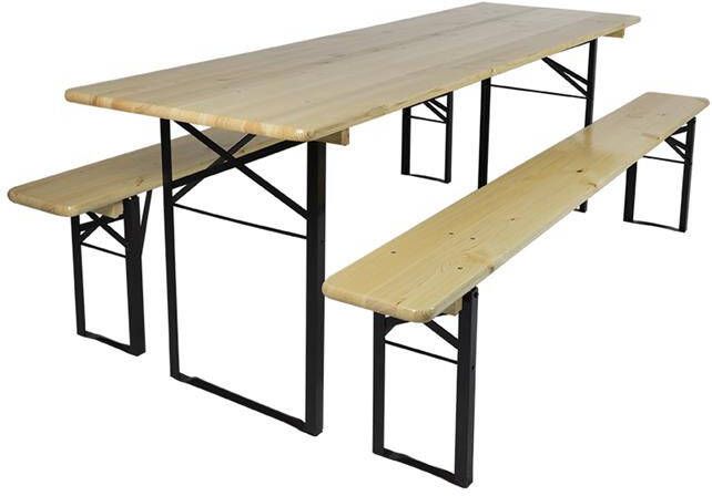 MaximaVida Inklapbare picknickset Berlijn 200 cm 3-laags blanke lak