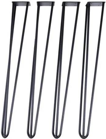 MaximaVida hairpin poten Seattle 3-pin 74 cm zwart gecoat zware eettafel uitvoering