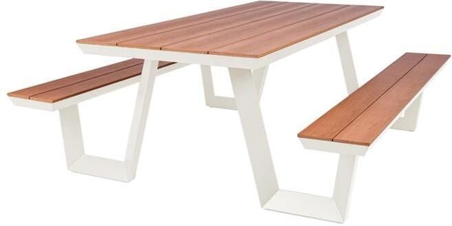 MaximaVida Aluminium picknicktafel 200 cm ivoor