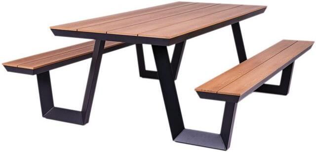 MaximaVida Aluminium picknicktafel Bermuda zwart