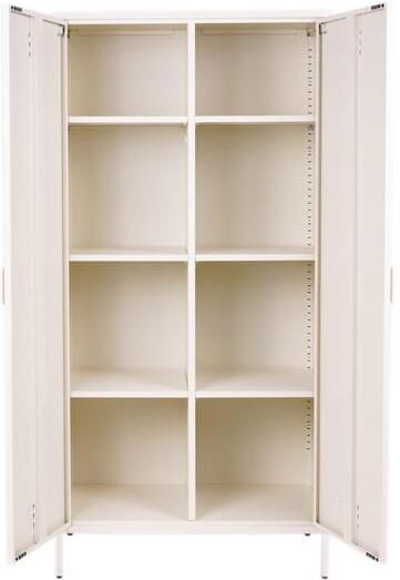 MaximaVida metalen kleding lockerkast Finn 90 x 50 x 185 cm ivoor 8 schappen - Foto 2