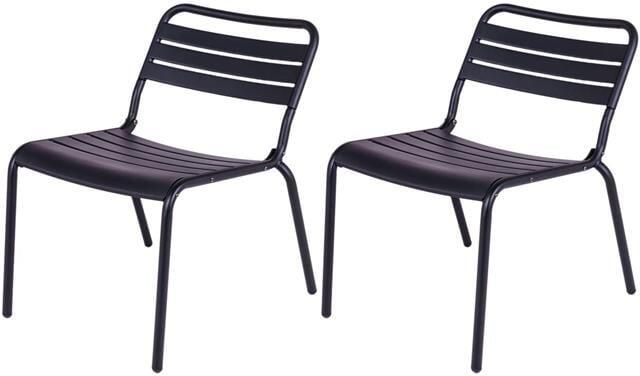 MaximaVida Metalen loungestoel Max XXL zwart 2 stuks