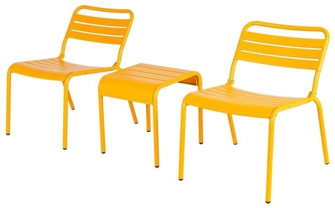 MaximaVida Metalen loungestoel set Max XXL okergeel