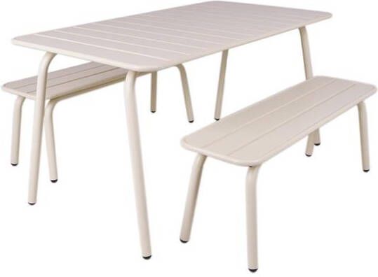 MaximaVida Metalen picknickset Max 150 cm ivoor 3-delig