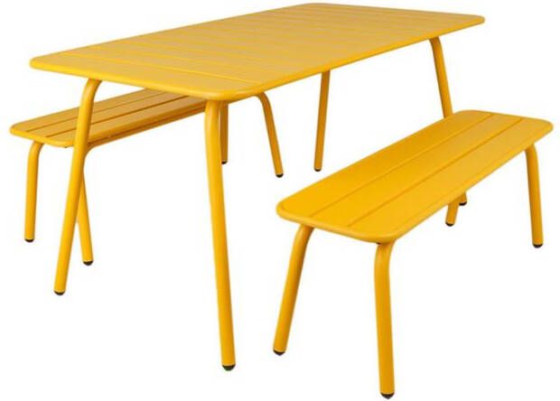 MaximaVida Metalen picknickset Max 150 cm okergeel 3-delig