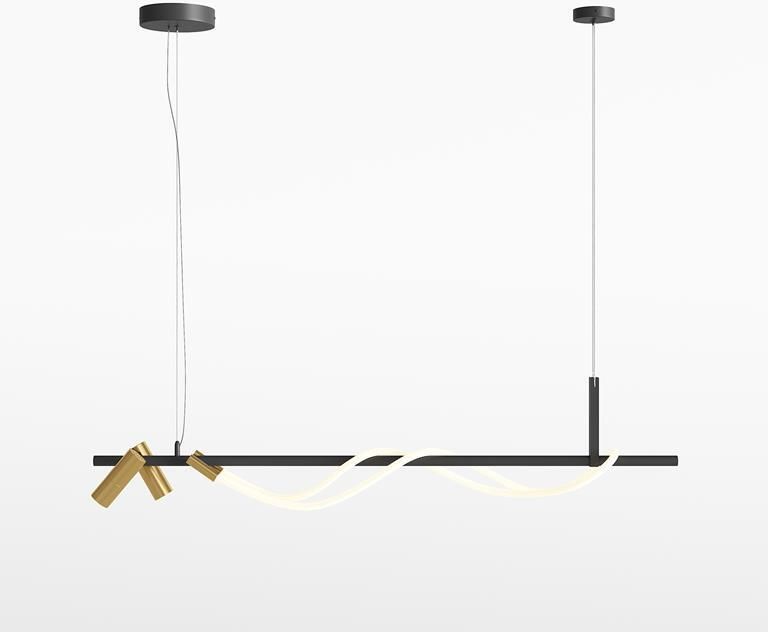 Maytoni Hanglamp Tau Zwart met goud