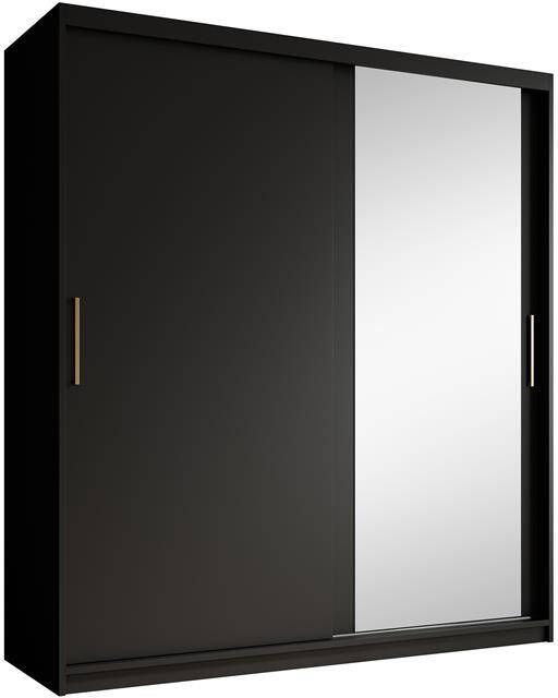 Meubella Kledingkast Mandalin Zwart 180 cm Met spiegel - Foto 2