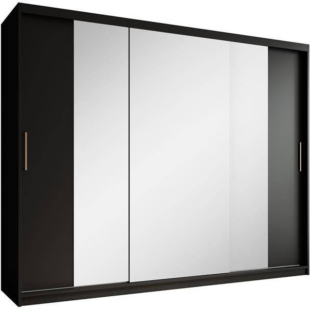 Meubella Kledingkast Mandalin Zwart 250 cm Met spiegel - Foto 2