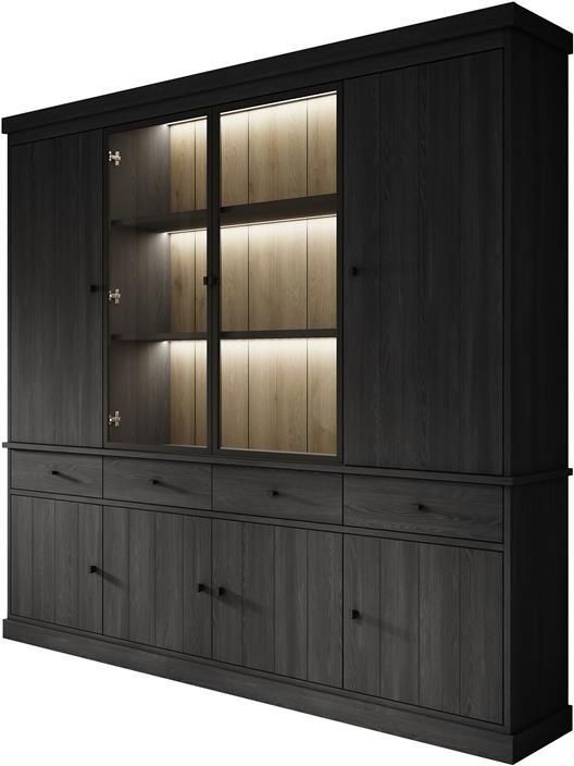 MEUBELLA Buffetkast Vince 4 Zwart eiken 240 cm - Foto 2