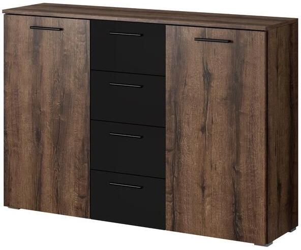 Meubella Dressoir Brown Zwart Eiken 132 cm - Foto 2