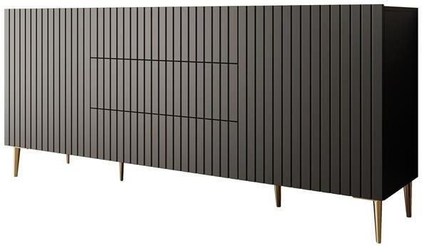 Meubella Dressoir King Mat zwart 180 cm Met lades - Foto 3