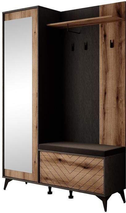 MEUBELLA Kapstok Dolores Eiken Zwart 134 cm - Foto 3