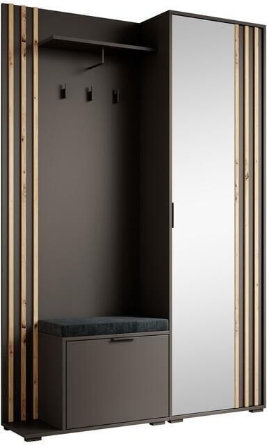 MEUBELLA Kapstok Nappa Antraciet Eiken 131 cm - Foto 2