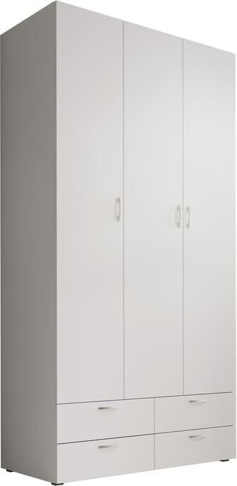 MEUBELLA Kledingkast Bernd Wit 111 cm Met lades - Foto 2