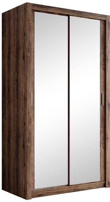 MEUBELLA Kledingkast Blake Donker eiken 120 cm Met spiegel - Foto 2