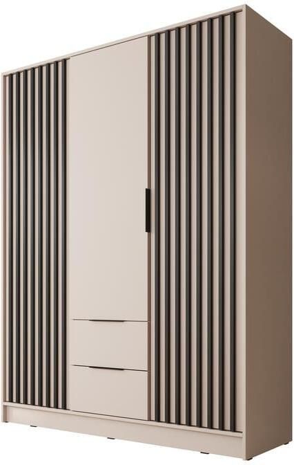 Meubella Kledingkast Nairobi Beige Zwart 155 cm - Foto 2