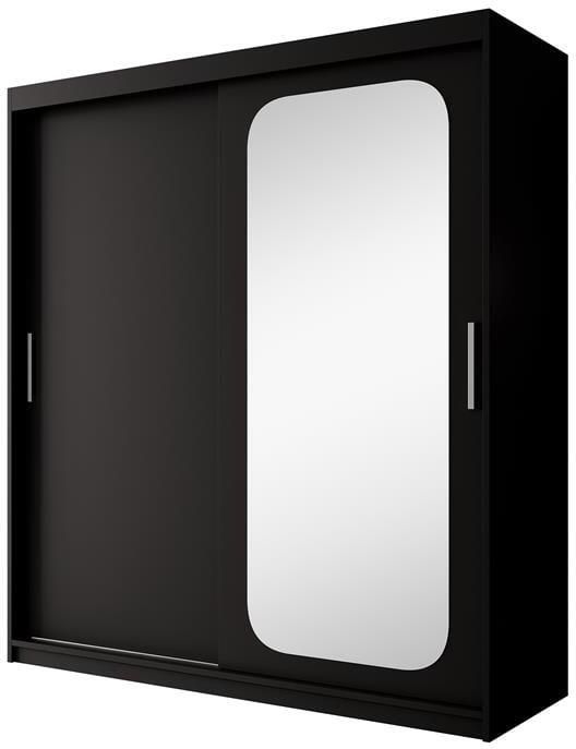 MEUBELLA Kledingkast Pete Zwart 180 cm Met spiegel - Foto 2