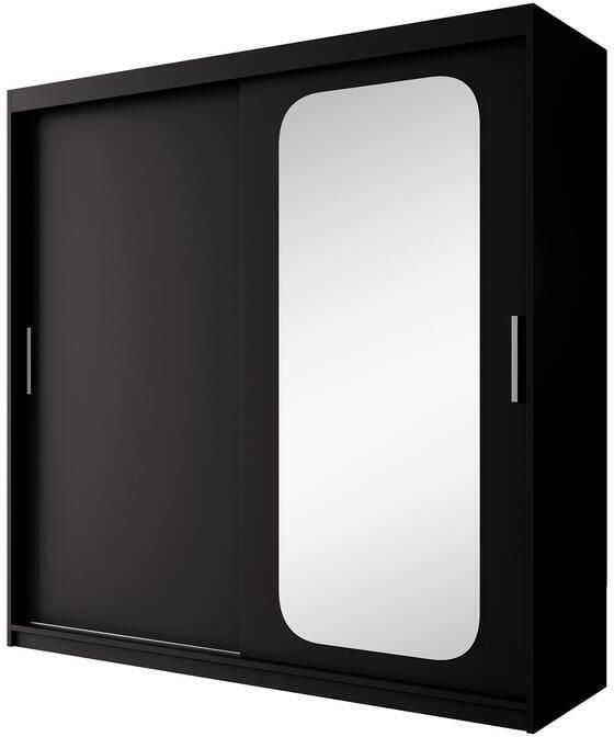 MEUBELLA Kledingkast Pete Zwart 200 cm Met spiegel - Foto 2