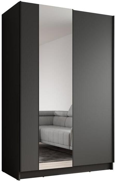 Meubella Kledingkast Salta Zwart 120 cm Met spiegel - Foto 2