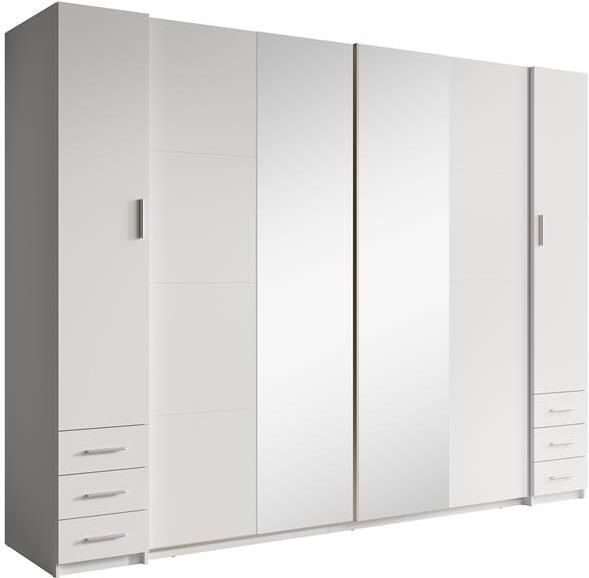 Meubella Kledingkast Stoke 2 Wit 270 cm Met spiegel - Foto 2