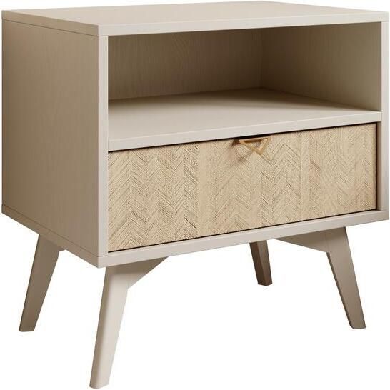 Meubella Nachtkastje Essence Beige Licht eiken - Foto 2