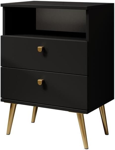 Meubella Nachtkastje Hidde Zwart 50 cm - Foto 2