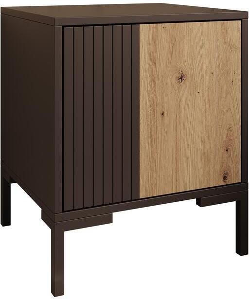 MEUBELLA Nachtkastje Molina Zwart 44 cm Set van 2 - Foto 2