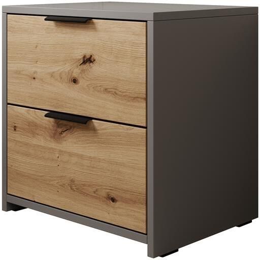 MEUBELLA Nachtkastje Roma Grijs Eiken 44 cm Set van 2 - Foto 2