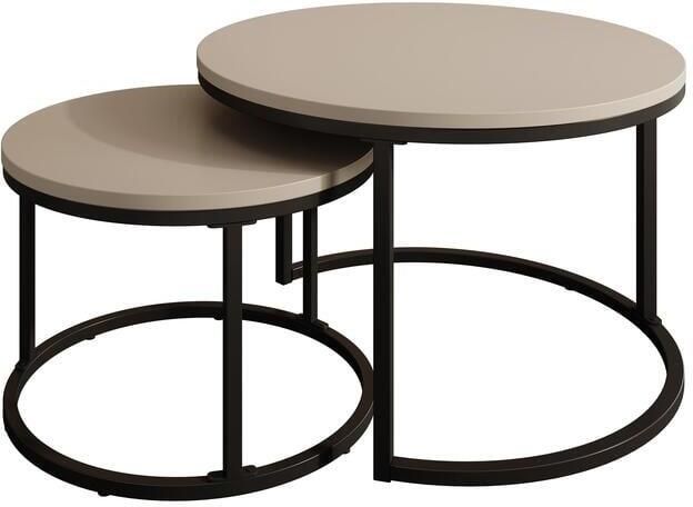 MEUBELLA Salontafel Ovalo Beige set van 2 - Foto 2