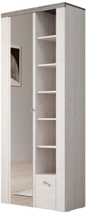 MEUBELLA Schoenenkast Linford Wit eiken 80 cm Met spiegel - Foto 2