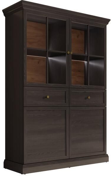 MEUBELLA Vitrinekast Leroy Zwart eiken 114 cm - Foto 2