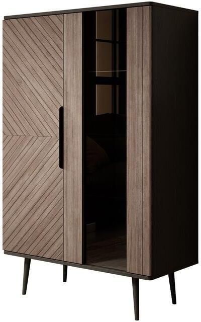 Meubella Vitrinekast Pedro Donker eiken Zwart eiken 90 cm - Foto 2