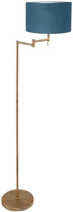 Mexlite Vloerlamp Bella Brons Lampenkap Ø 30cm Blauw E27 Fitting