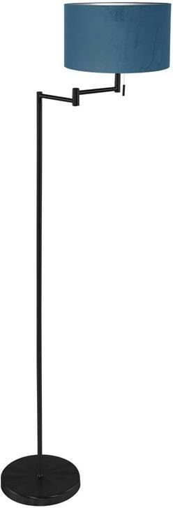 Mexlite Vloerlamp Bella Zwart Lampenkap Ø 30cm Blauw E27 Fitting