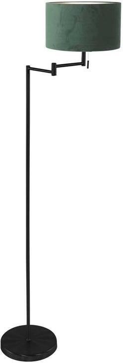 Mexlite Vloerlamp Bella Zwart Lampenkap Ø 30cm Groen E27 Fitting