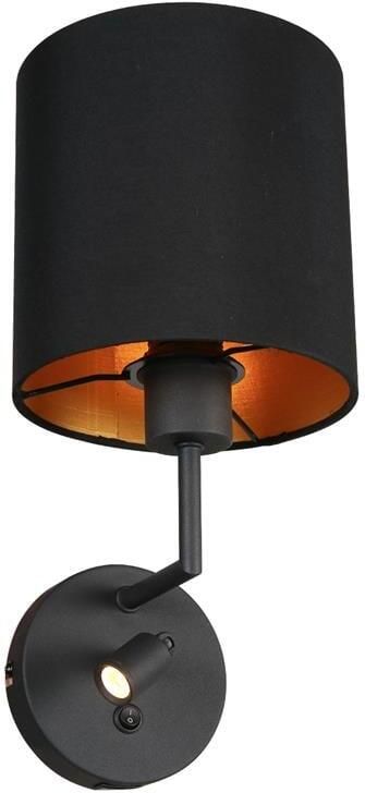 Mexlite wandlamp Noor zwart metaal 18 cm Ingebouwde LED-module en E27 fitting 1562ZW - Foto 2