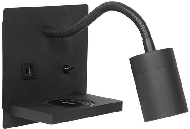 Mexlite wandlamp Upround zwart metaal 3654ZW - Foto 2