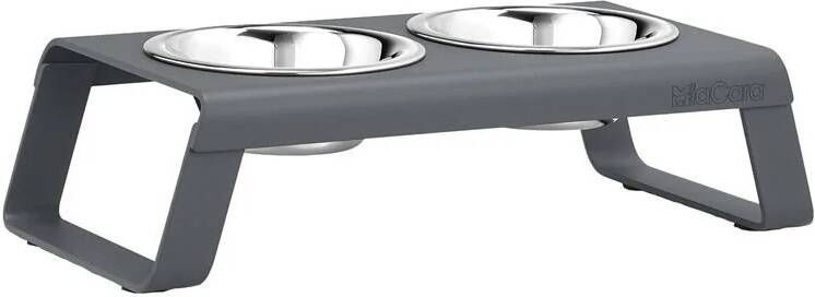 MiaCara Desco hondenvoerbak small aluminium grijs