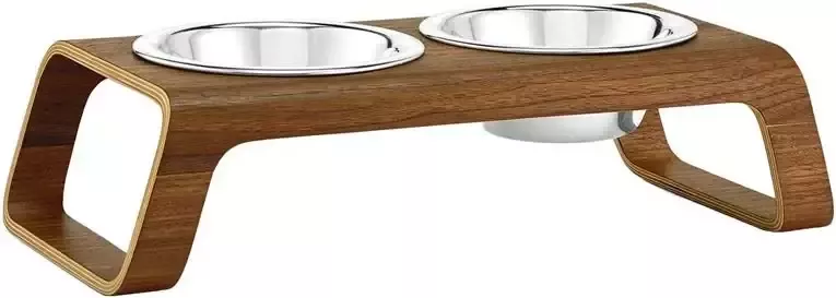 MiaCara Desco hondenvoerbak small walnoot